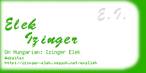 elek izinger business card